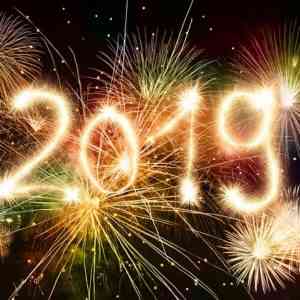 2019 written in sparklers
